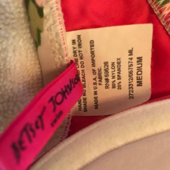 Betsey Johnson pink floral bikini top L - Picture 3 of 4